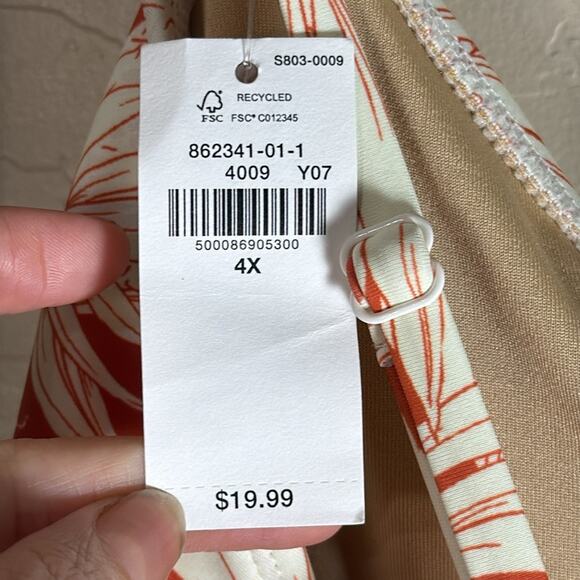 Old navy plus size pineapple tropical print bikini NWT 4x top 3x bottoms - Picture 5 of 9